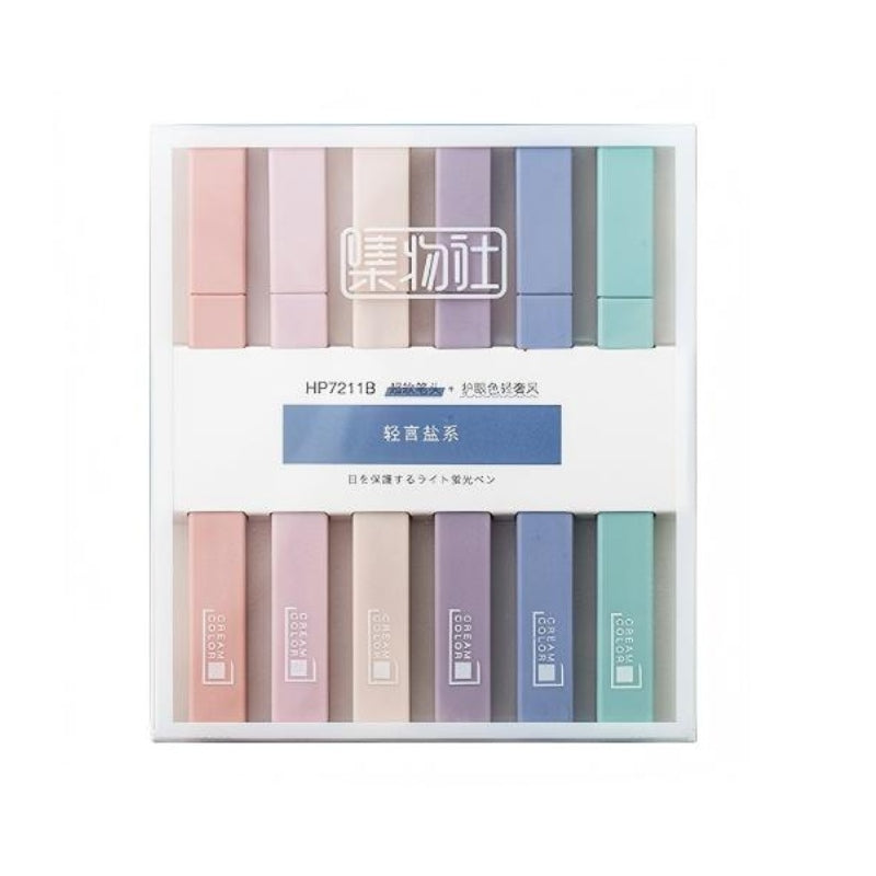 Jiwusha Cream Color Highlighter Pen Set 7211B 6pcs