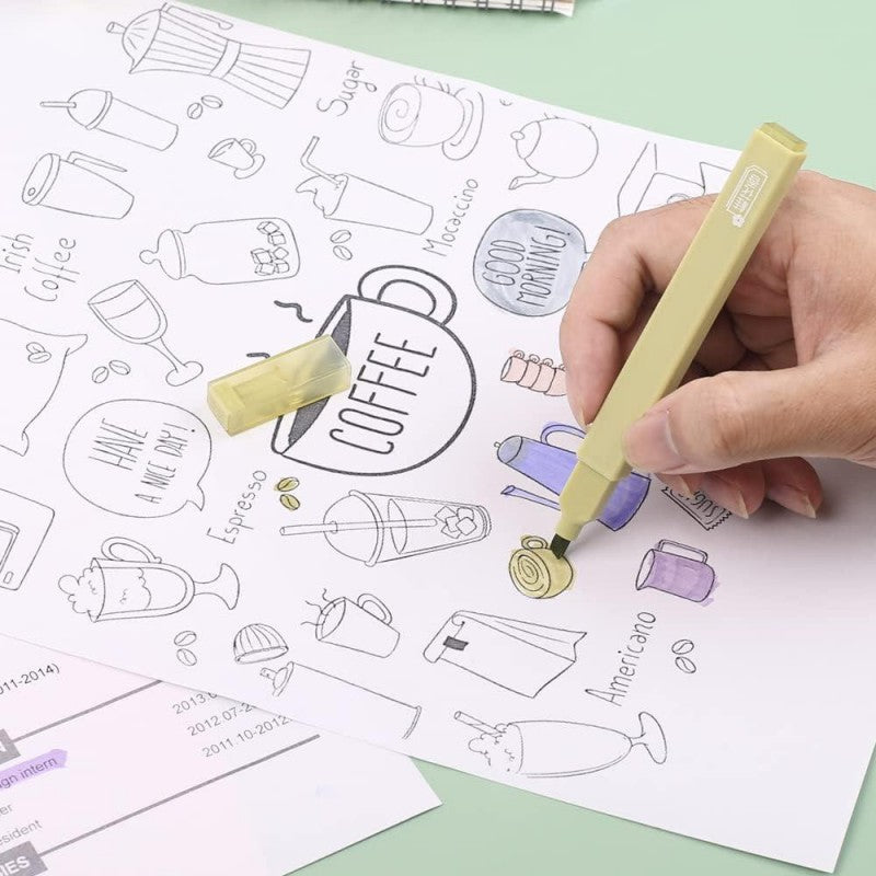 Jiwusha Highlighter Note-Marking Pen Dark Purple 1pcs