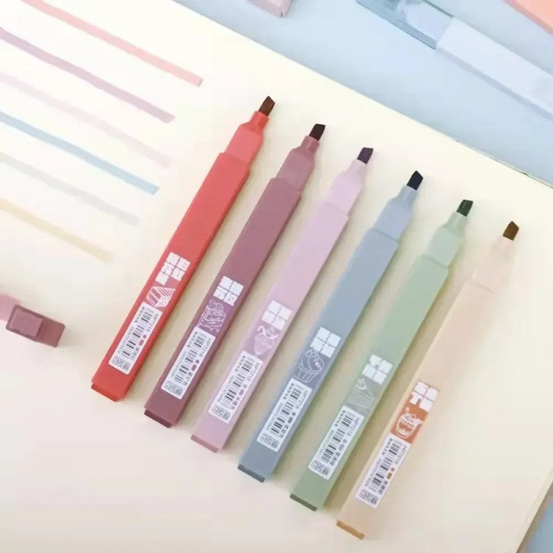 Jiwusha Cute Scented Highlighter Marker Pen Dark Red 1pcs