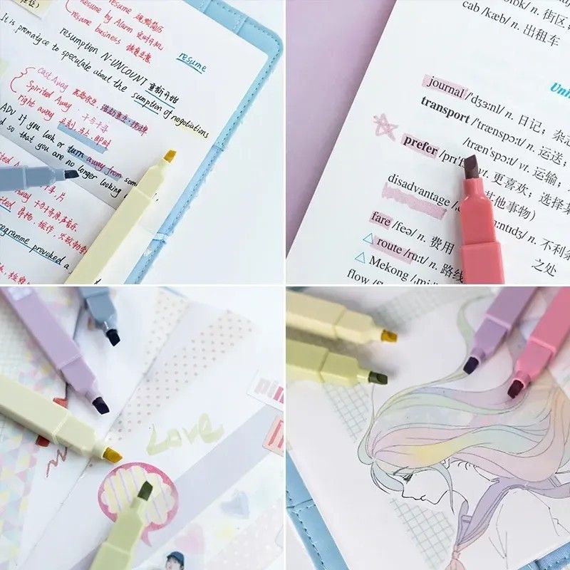 Jiwusha Cute Scented Highlighter Pen Soft Blue