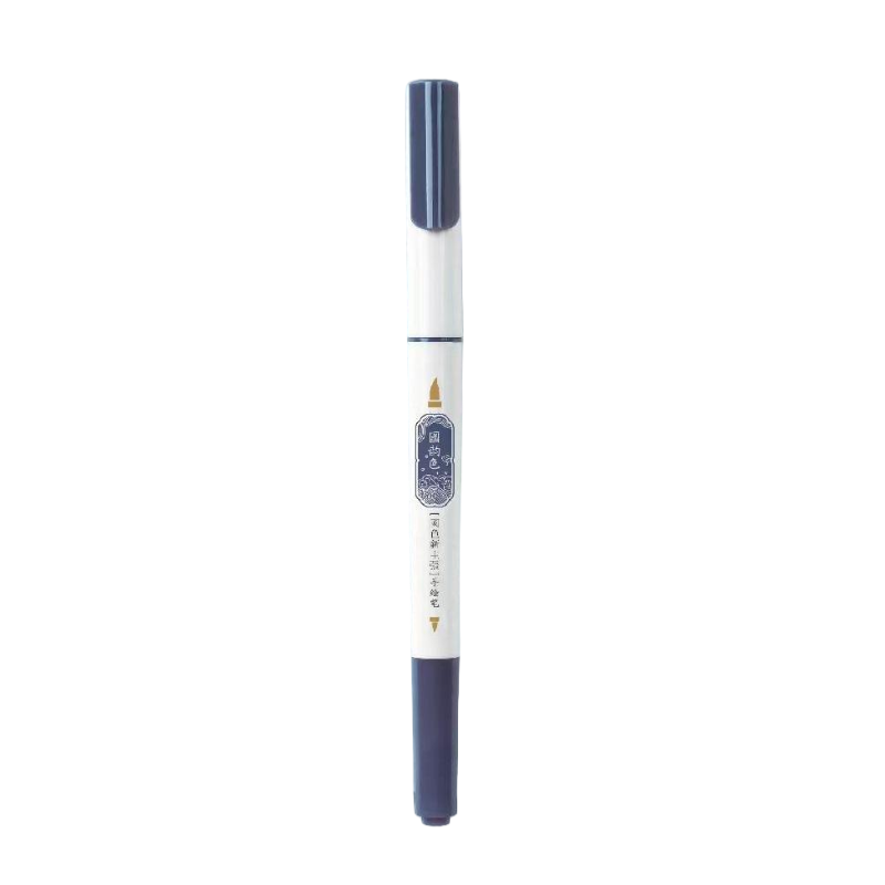 Jiwusha Dual Ended Hand Painted Brush Dark Blue