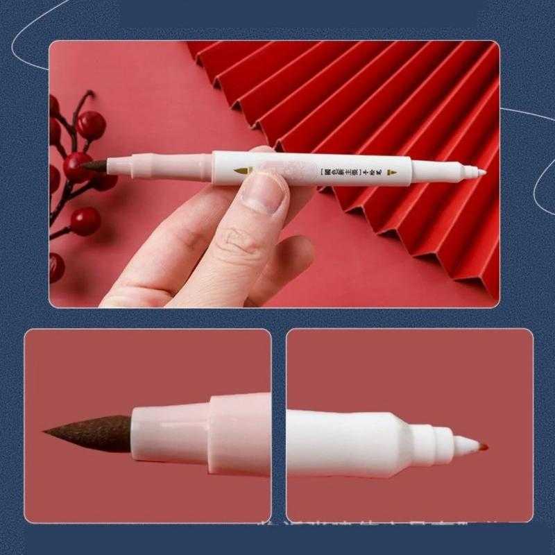 Jiwusha Double Tips Art Brush Painter #7310B RED 4pcs