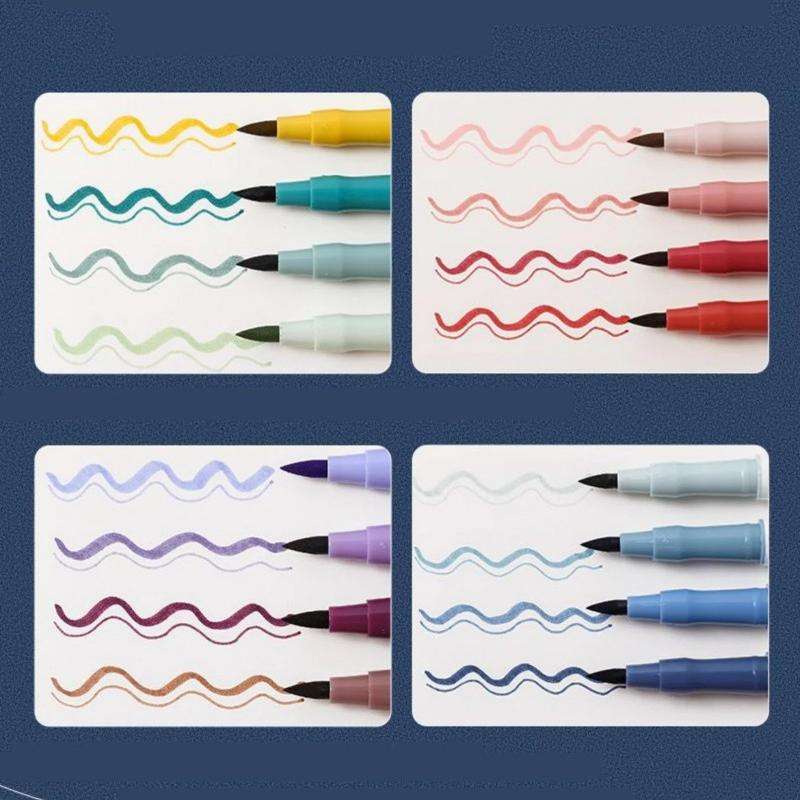 Jiwusha Double Tips Art Brush Painter #7310B RED 4pcs