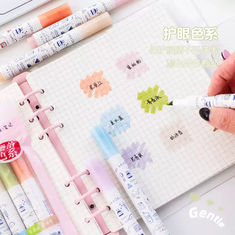 iwusha Eye-Friendly Highlighter Pen Set HP7255A 6pcs