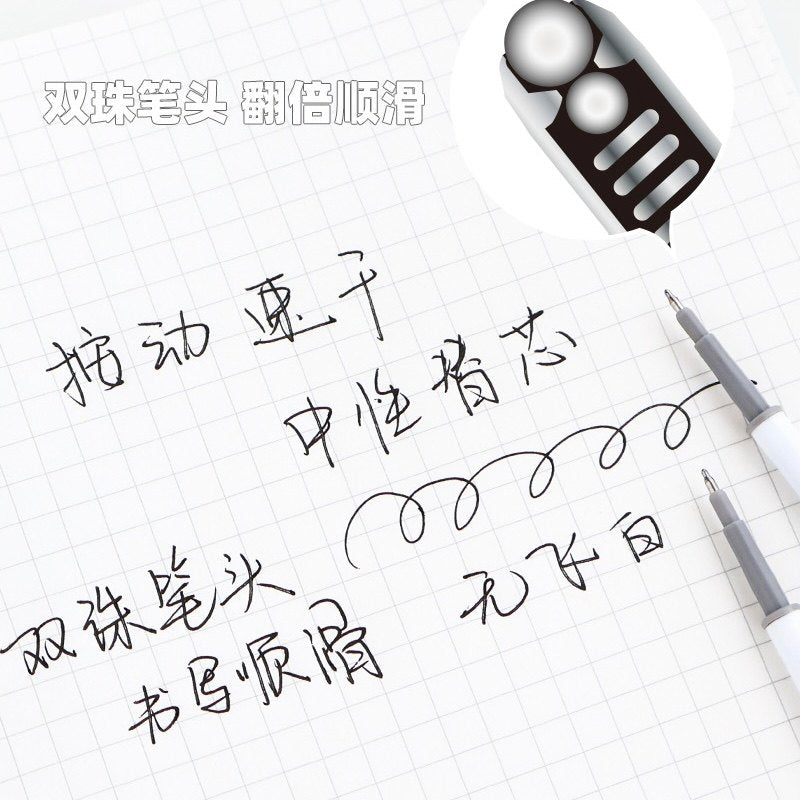 Jiwusha Dual Ball Quick Dry Neutral Pen Refill 1pcs
