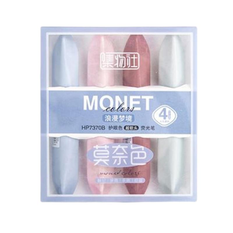Jiwusha Monet Color Marking Pen Pastel Macaron 4pcs