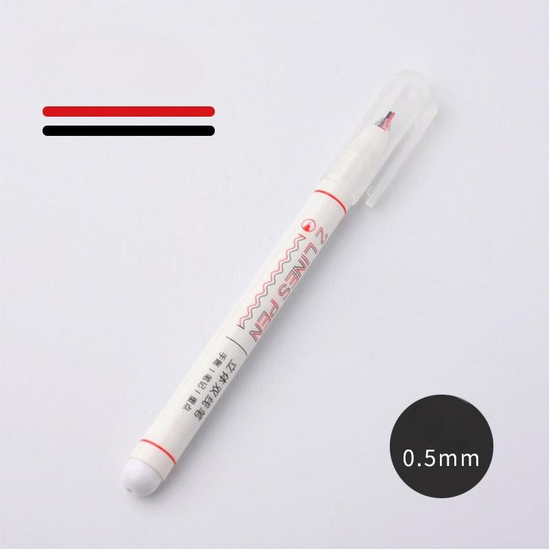 Jiwusha Double Color Outline Pen Red & Black 1pcs