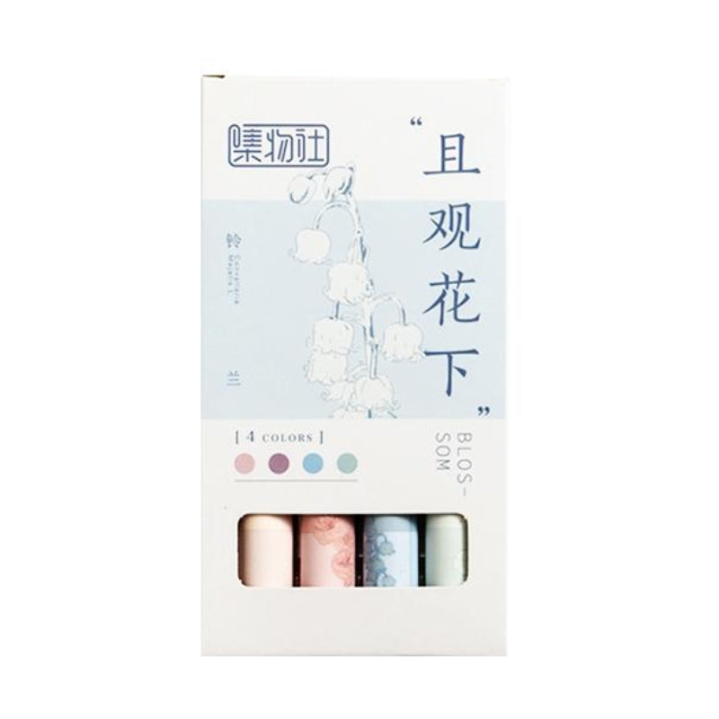 Jiwusha Eye-Friendly Highlighter Pen 7257C Flower 4pcs