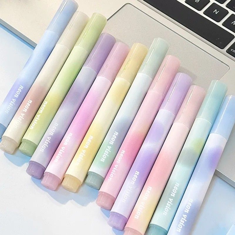 Jiwusha Kawaii Color Pen Markers Orange & Light Green 4pcs