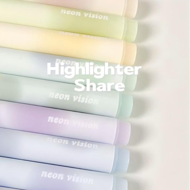 Jiwusha Eye-Care Colorful Chisel Tip Highlighter Set 7258C 4pcs