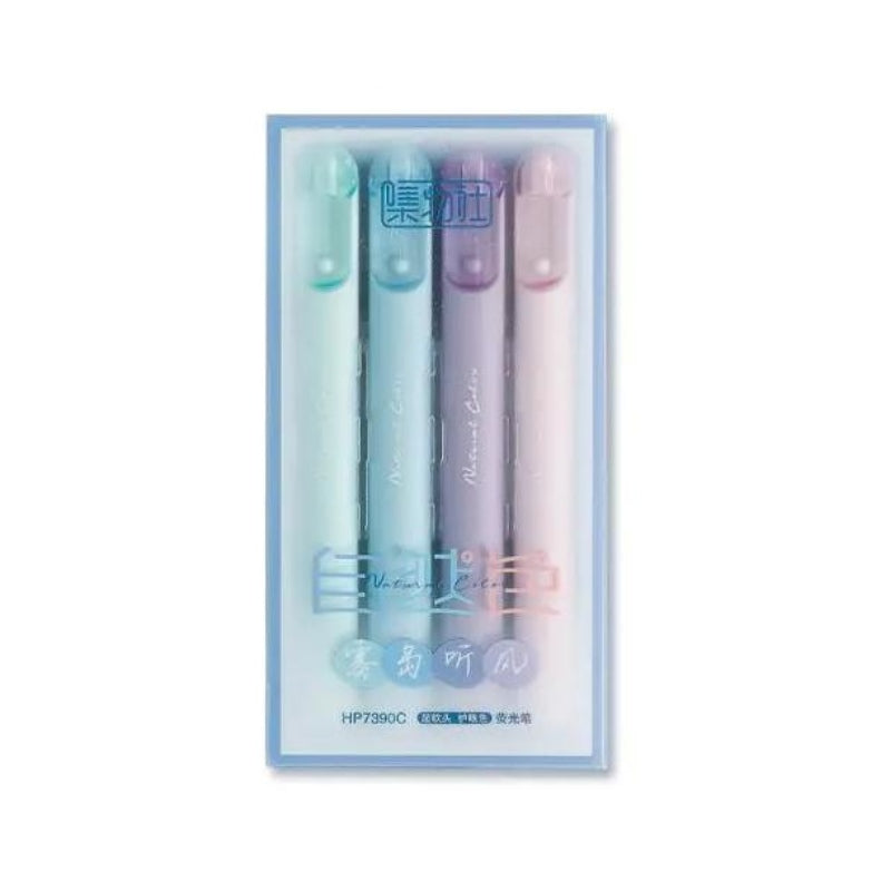 Jiwusha Natural Color Highlighter Pen 7390C 4pcs