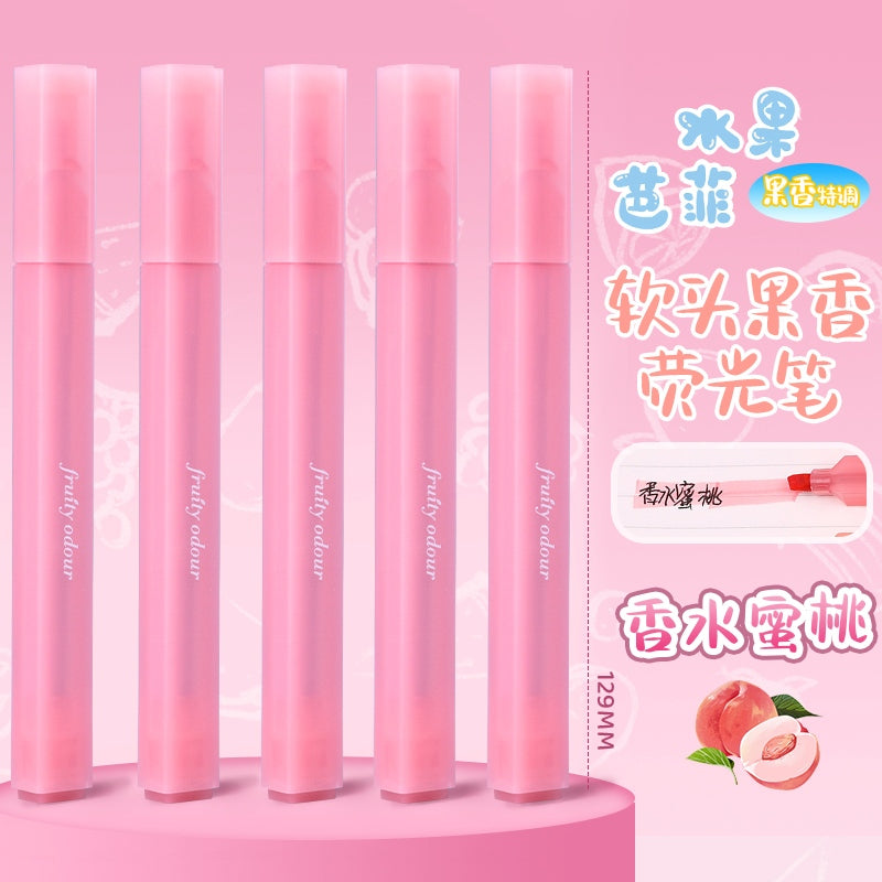 Jiwusha Fruit Scent Highlighter Pen HP72113 Peach 1pcs