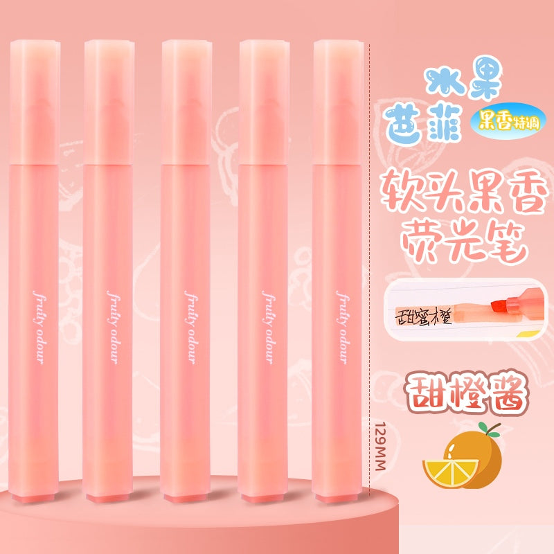 Jiwusha Fruit Scent Highlighter Pen HP72113 Orange 1pcs