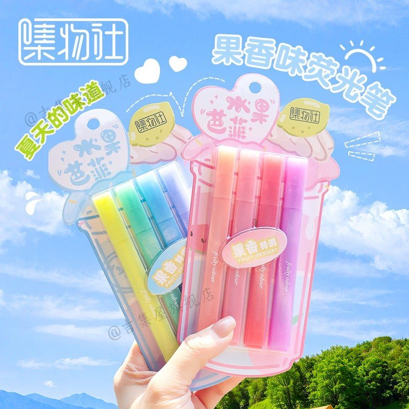 Jiwusha Fruit Scent Highlighter Pen HP72113 Peach 1pcs