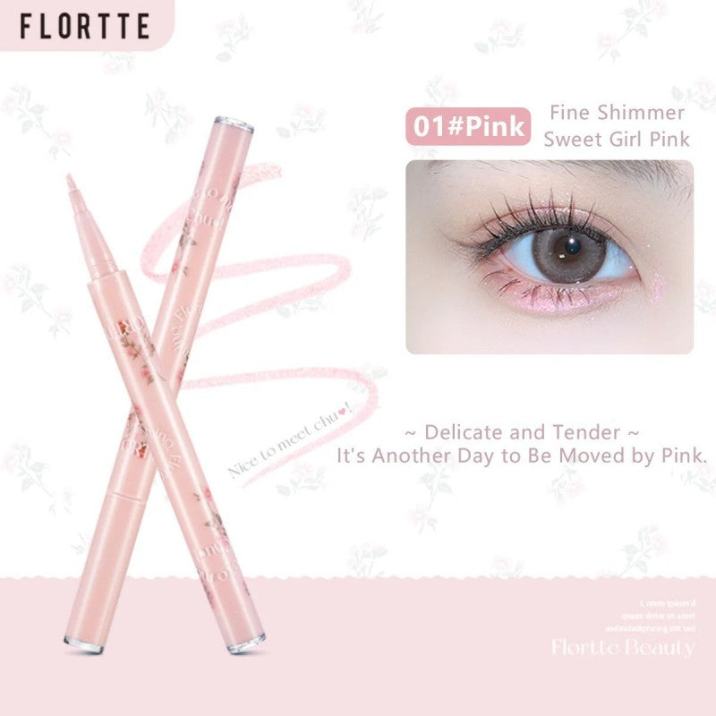 Flortte Chu Chu Mark Eye Bags Silkworm Pen #01 Pink