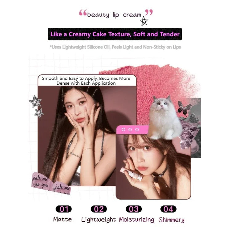 Flortte I Am Super Beauty Lip Cream #N02 Creamy Grey Pink