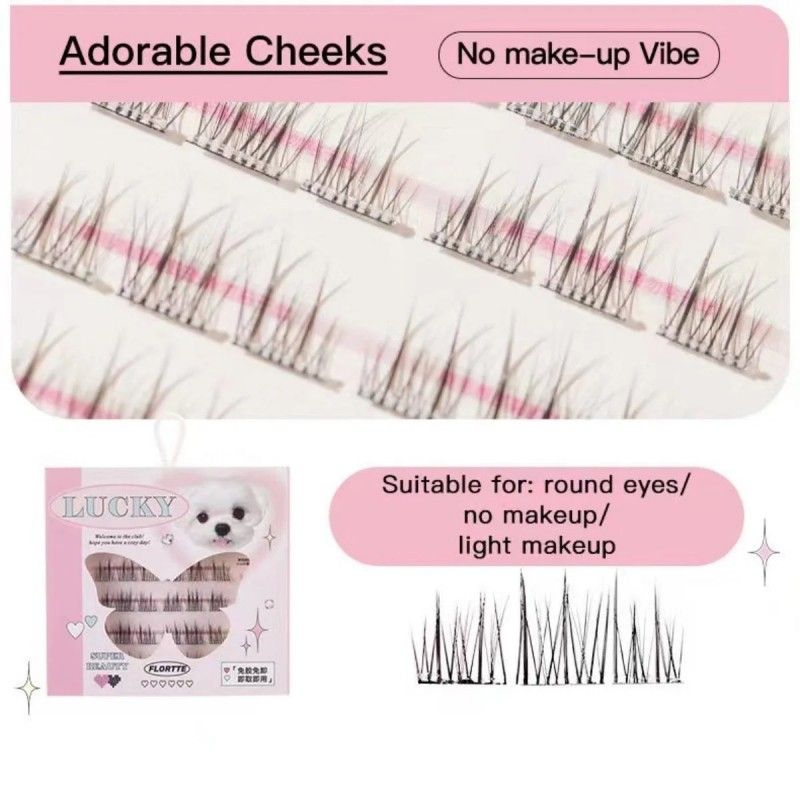 Flortte Super Beauty Series Adhesive-Free False Eyelashes Adorable Cheeks