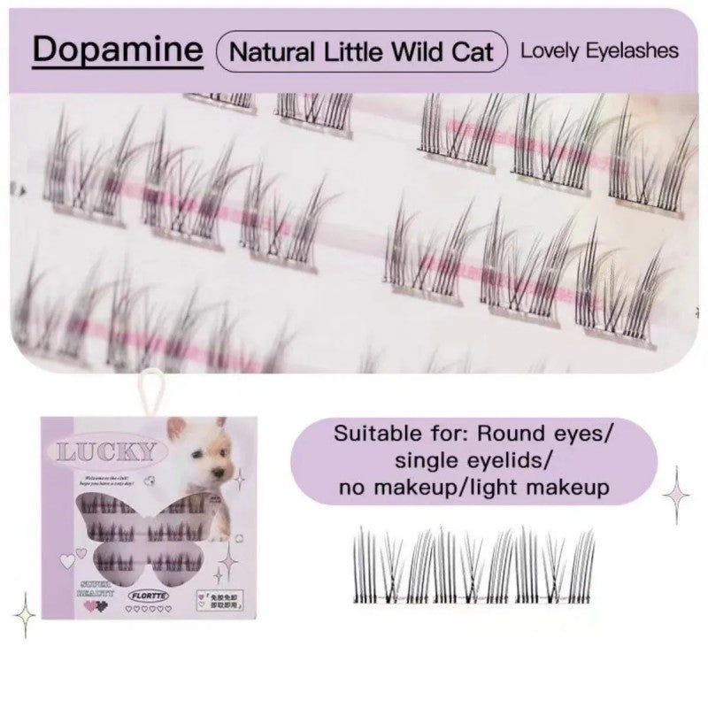 Flortte Super Beauty Series Adhesive-Free False Eyelashes Natural Little Wild Cat