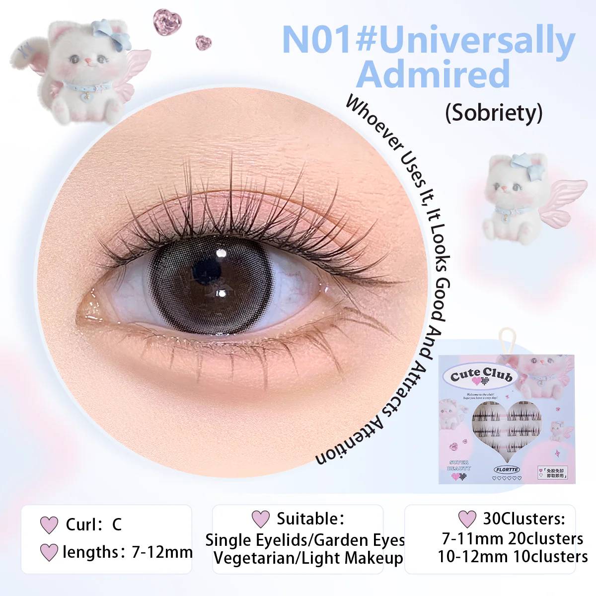 Flortte I Am Super Beauty Glue-Free False Lashes #N01 Universally Admired