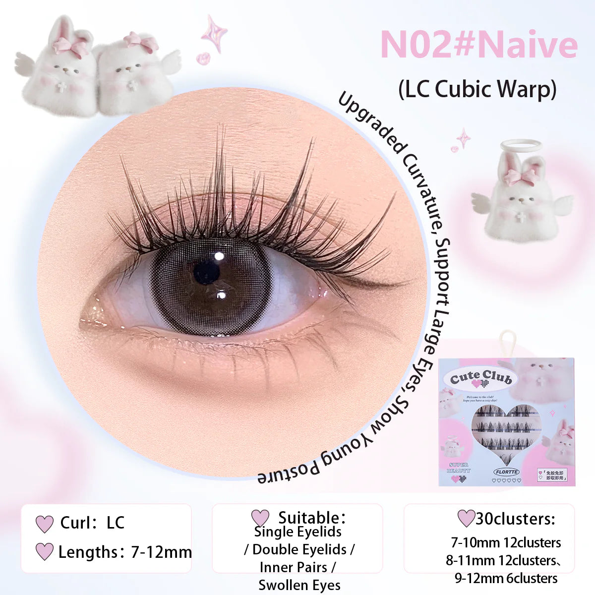 Flortte I Am Super Beauty Glue-Free False Lashes #N02 Naive