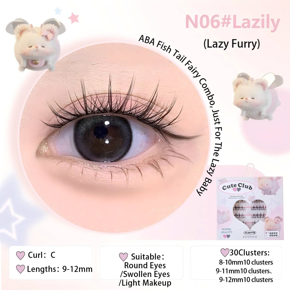 Flortte I Am Super Beauty Glue-Free False Lashes #N06 Lazily