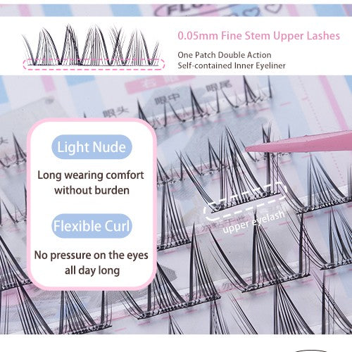 Flortte Segmented Self-Adhesive Glue-Free False Eyelash #01 Miss Diary