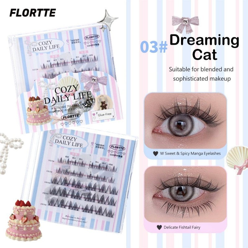 Flortte Cozy Daily Life Glue-Free False Eyelashes #03 Dreamy Cat