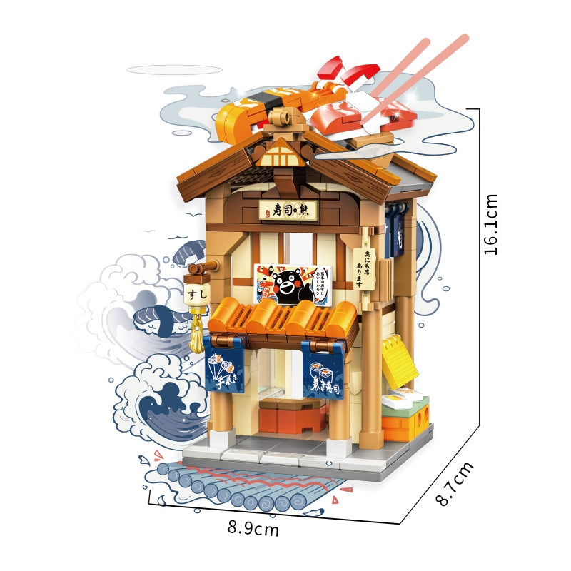 Inbrixx Kumamon Food Shop Series Mini Blocks Sushi Shop 880021