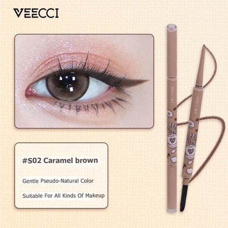 Veecci Waterproof Double-ended Gel Eyeliner Pencil #S02 Caramel Brown
