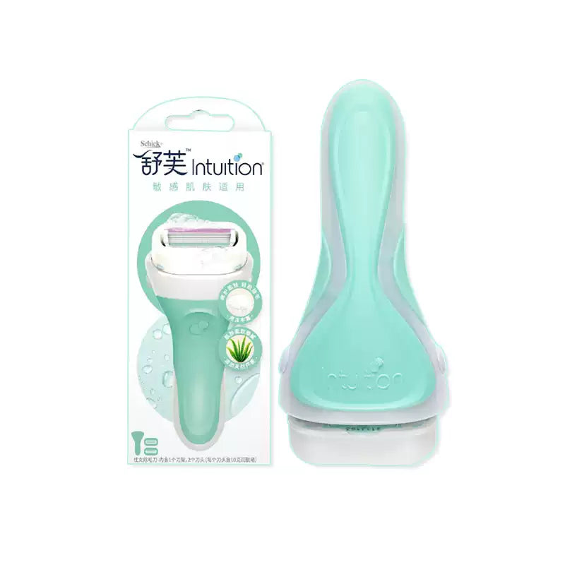 Schick Women's Hair Removal Razor Green (1 Handle + 2 Refills)