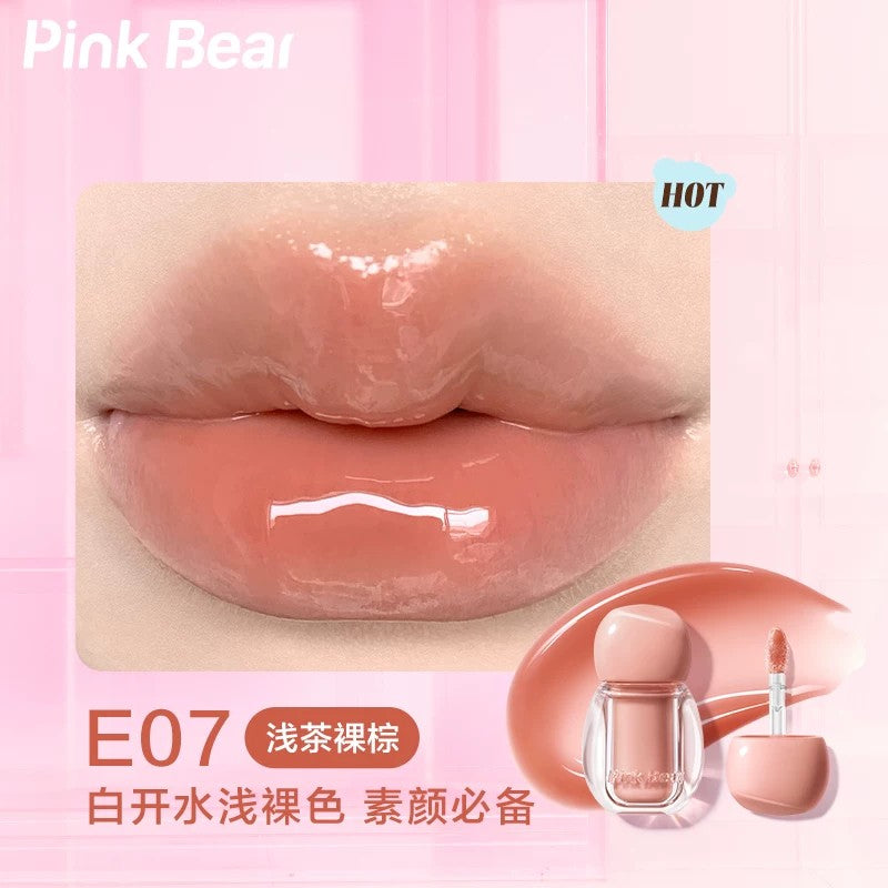 Pink Bear Light Bulb Glossy Lip Gloss #E07 Nude Brown