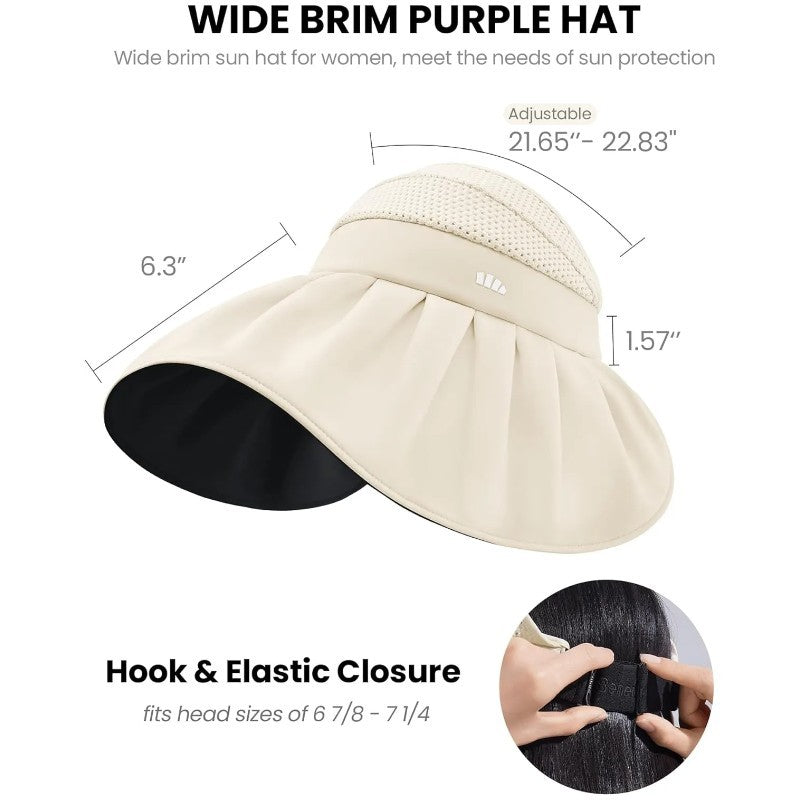 Beneunder Women's Shell Sun Hat UPF50+ Ivory Beige