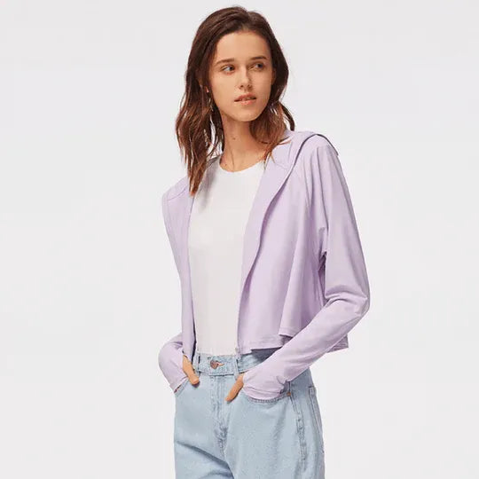 Beneunder Thin Ice Series Shawl Sunscreen Clothing Haze Purple M