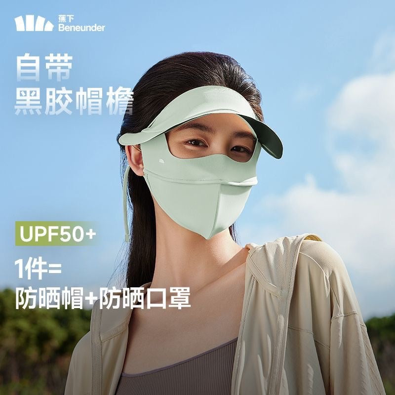 Beneunder Brimmed Full Face Sunscreen Mask Deep Gray