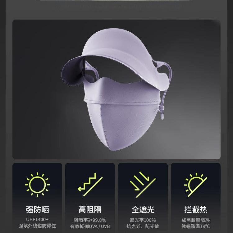 Beneunder Brimmed Full Face Sunscreen Mask Deep Gray