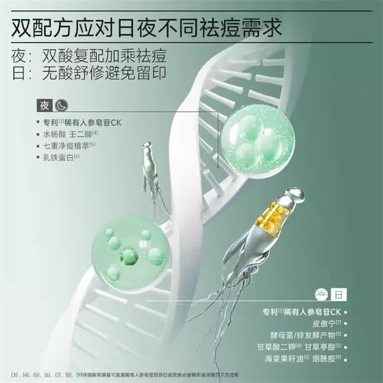 Kefumei Rare Ginseng Saponin Anti-Acne Essence Refill Daily + Night Use 5ml + 5ml