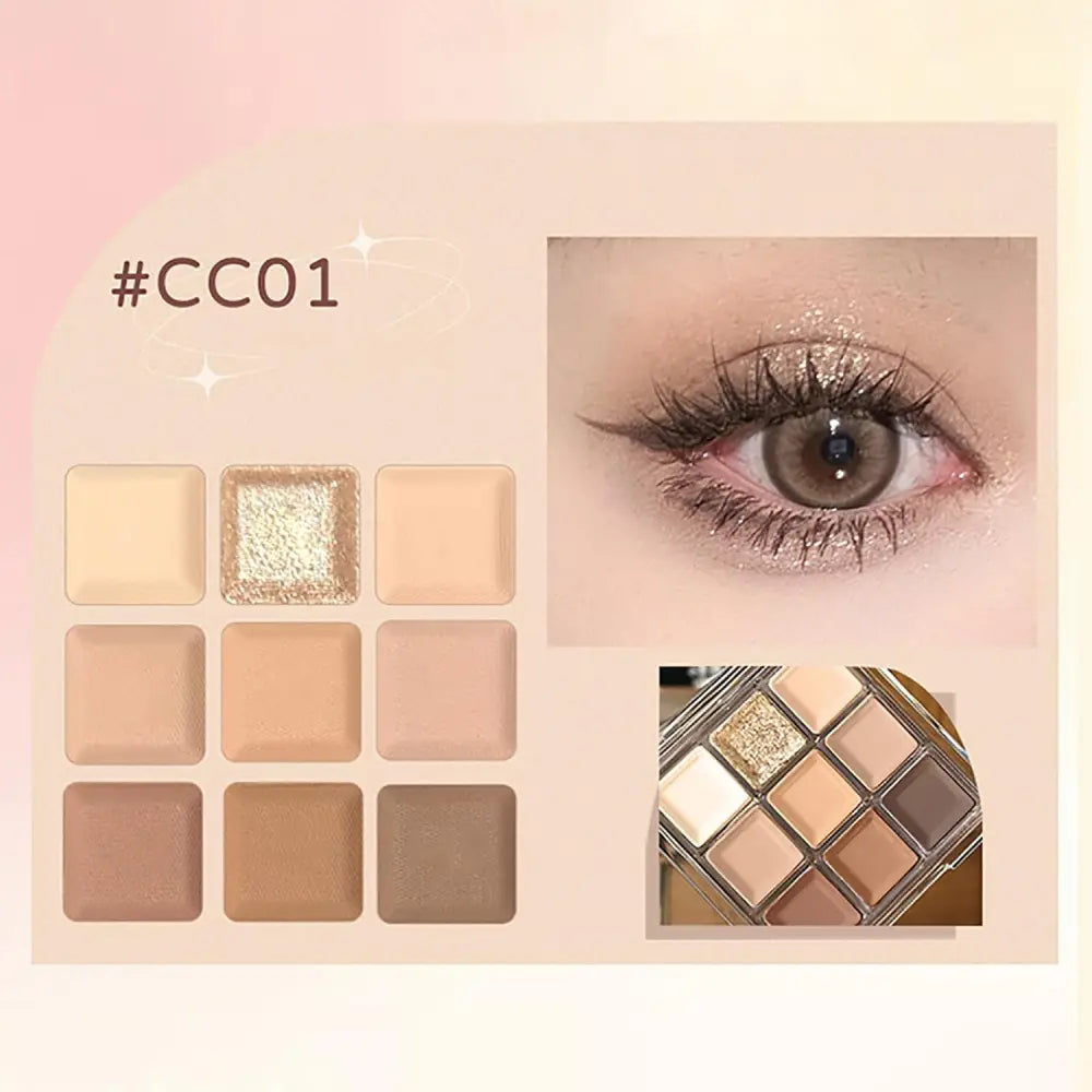 Jill Leen 9-Color Chocolate Eyeshadow Palette #CC01 Hazelnut Cocoa
