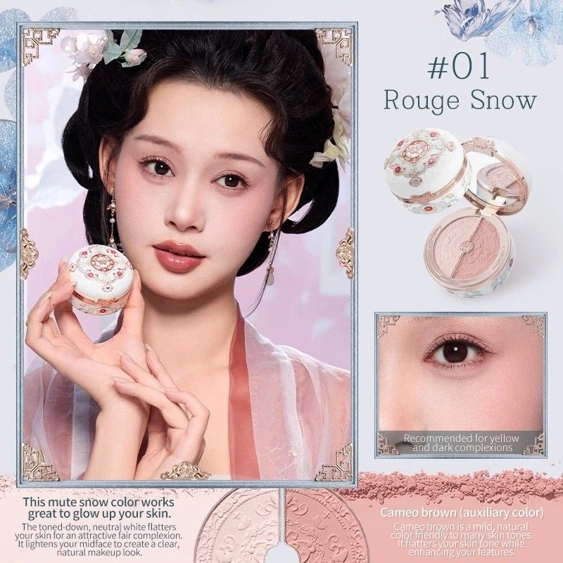 Flower Knows Butterfly Cloud Collar Rouge Box Duo Powder #01 Rouge Snow
