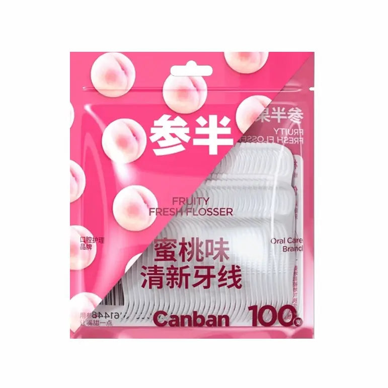 Canban Fresh Dental Floss Peach Flavored 100pcs
