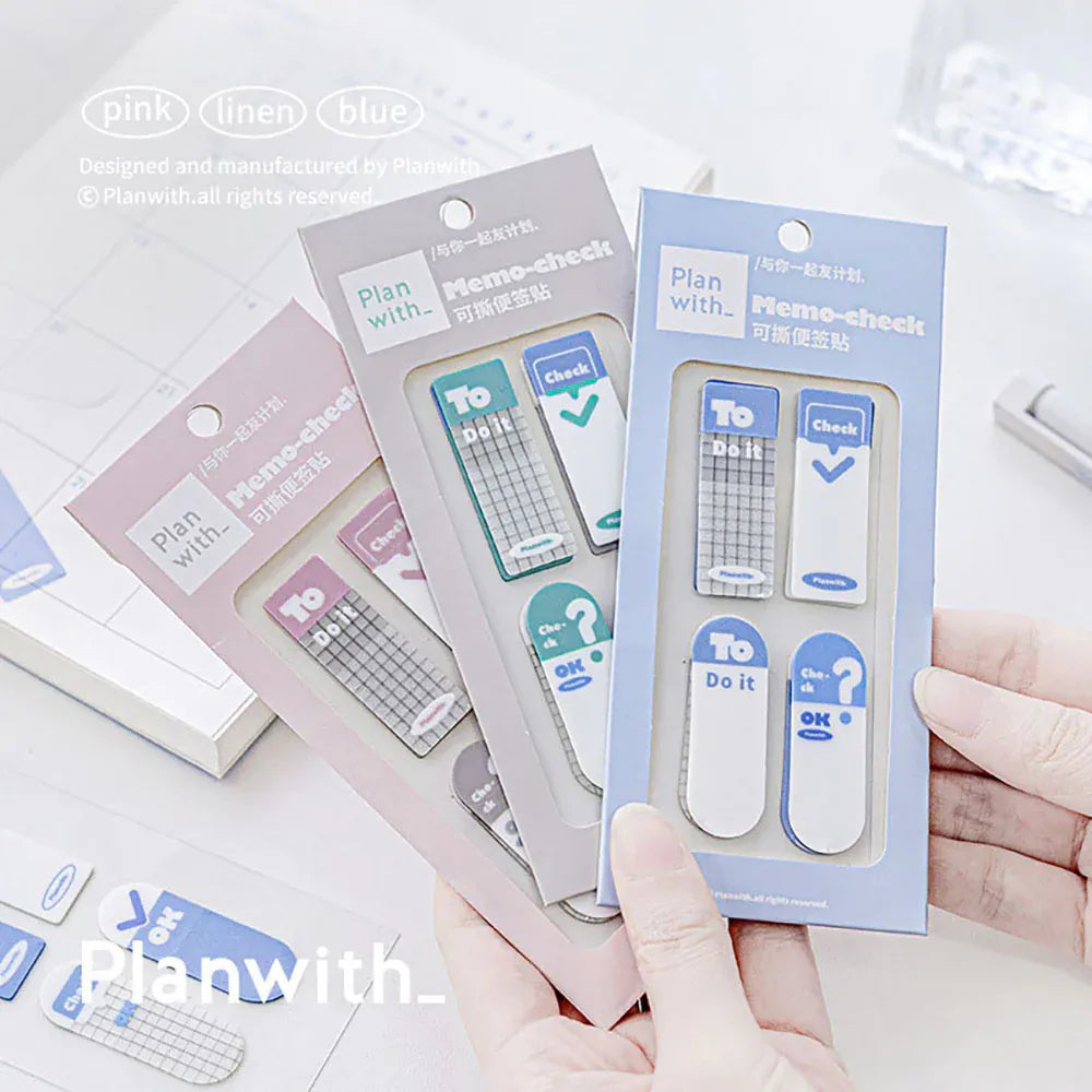 Planwith Simple Tear-Off Sticky Notes Linen