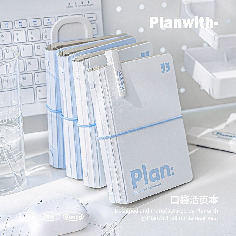 Planwith Pocket Loose-Leaf Notebook A7 Blue