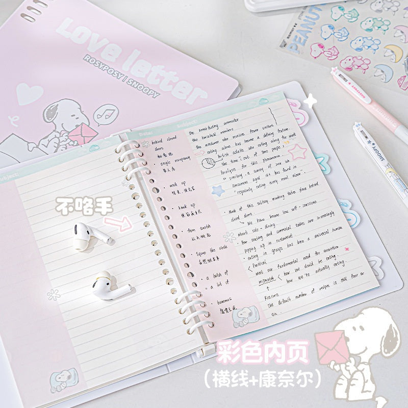 Rosy Posy Dreamletter Loose-Leaf Notebook B5 Snoopy Purple