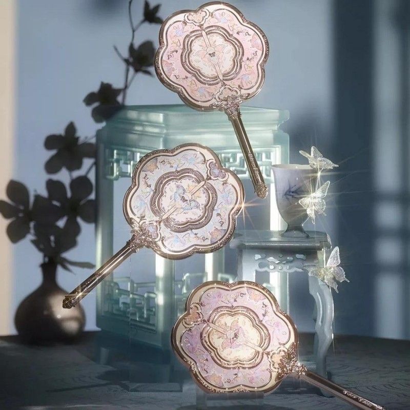 Flower Knows Butterfly Cloud Collar Hand Mirror #03 Hibiscus Lilac