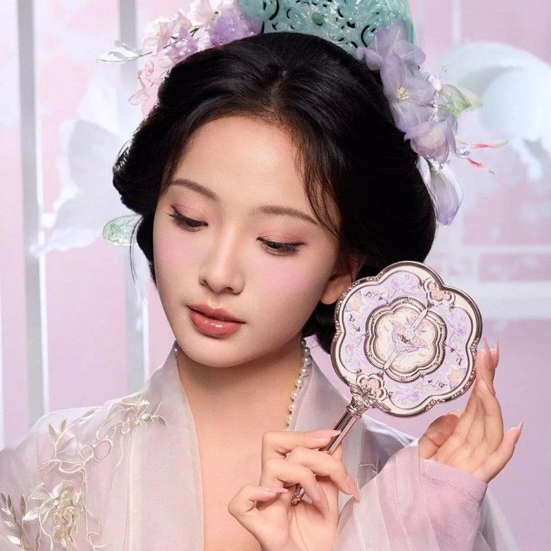 Flower Knows Butterfly Cloud Collar Hand Mirror #03 Hibiscus Lilac