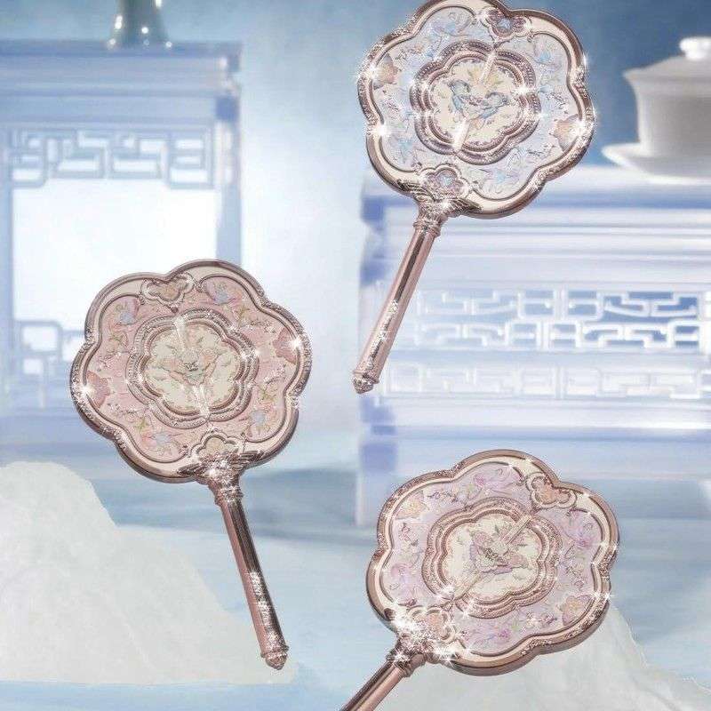 Flower Knows Butterfly Cloud Collar Hand Mirror Lotus Pink