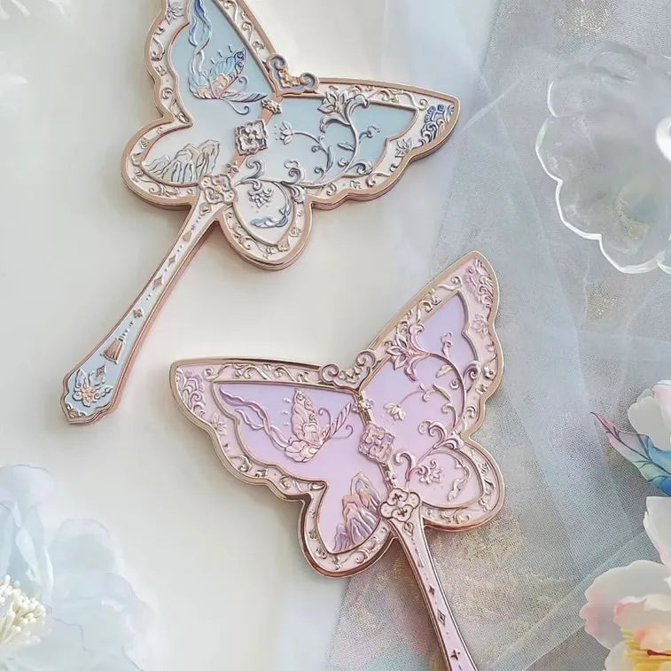 Flower Knows - 8th Anniversary Butterfly Hand Mirror Purple