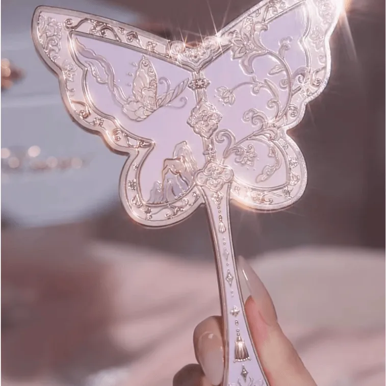 Flower Knows - 8th Anniversary Butterfly Hand Mirror Purple