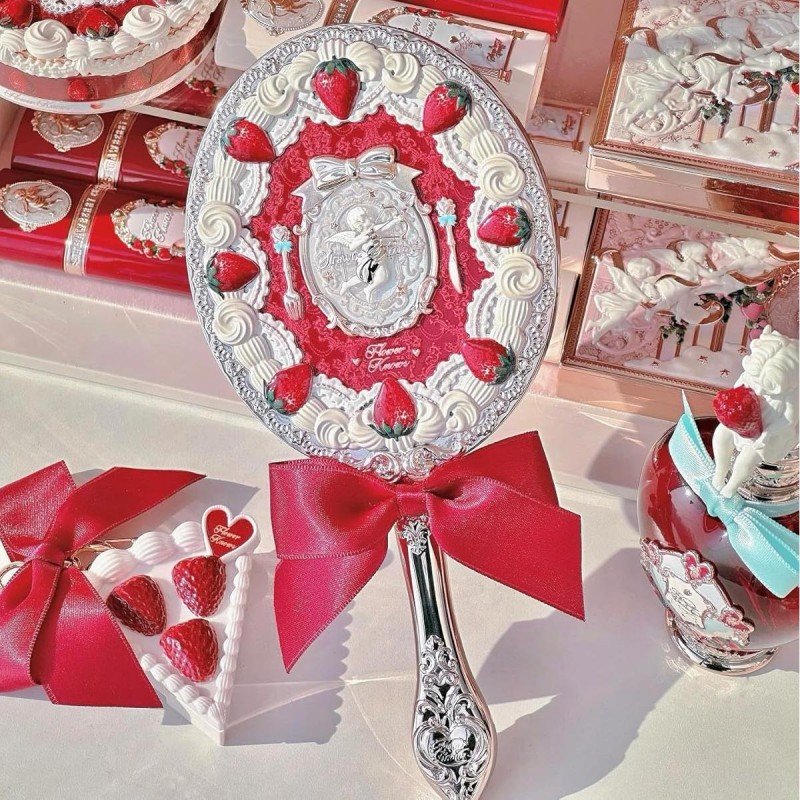 Flower Knows Strawberry Cupid Hand Mirror Red Velvet