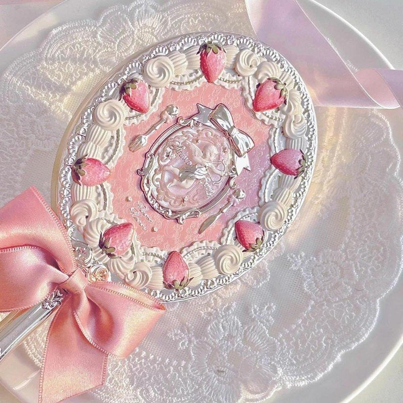 Flower Knows花知晓草莓丘比特系列手持镜牛奶粉