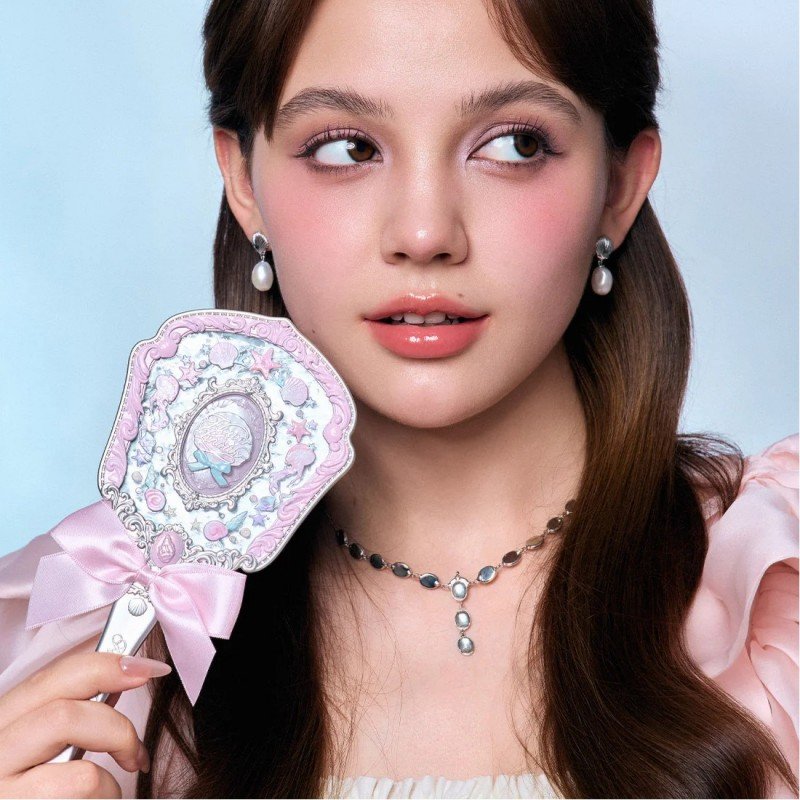 Flower Knows花知晓贝壳珍珠系列手持镜粉贝壳